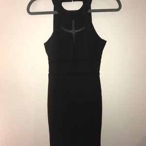 Black Mesh-Lined Dress